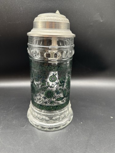 Bierkrug glas mit deckel - glas,