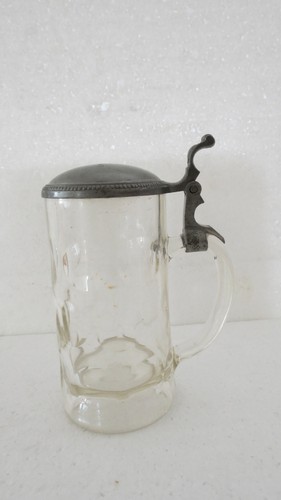 Glas bier krug zinn deckel - glas,
