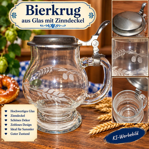 Dekorativer glaskrug mit - dekorativer,