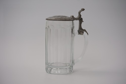 Bierkrug zinndeckel glas - zinndeckel,
