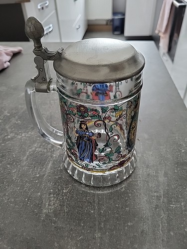 Bunter vintage bierkrug glas - vintage,
