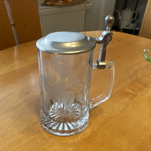 Glas bierkrug mit - glas-bierkrug,