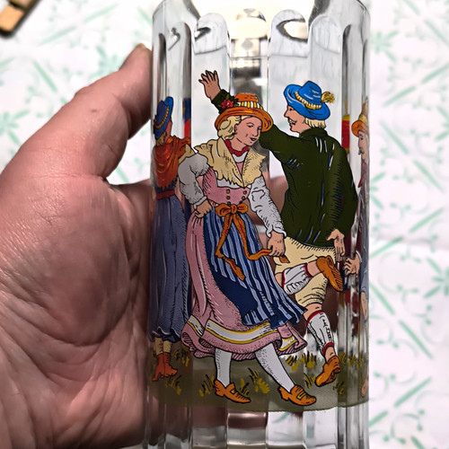 Glas bierkrug mit zinndeckel - glas,