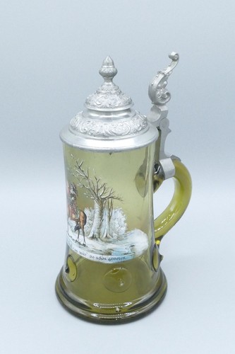 Antike glas bierkrug mit - antike,