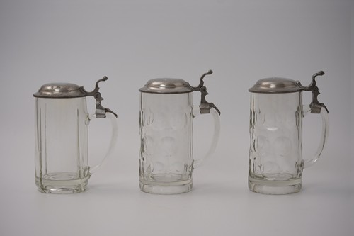 Bierkrug zinndeckel glas - (vi),