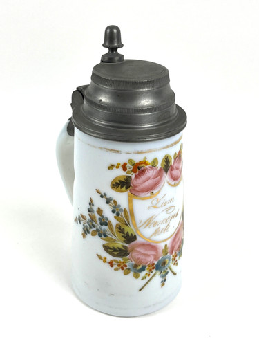 Biedermeier milchglas krug - biedermeier,