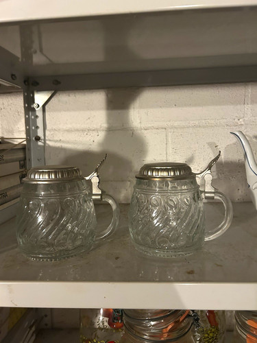 Bierkrug glas klar mit - 2x,
