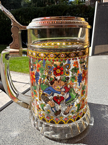 Vintage glas bierkrug - vintage,