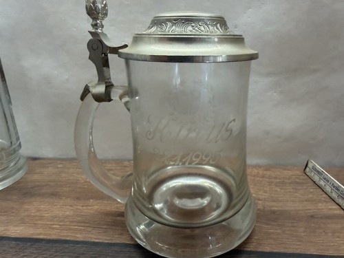 Glas bierkrug zinndeckel klaus - glas,