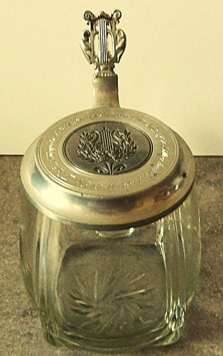 Glasbierkrug zinndeckel - glasbierkrug,