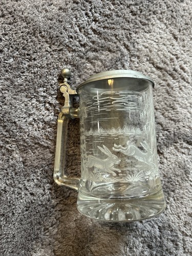 Vintage glas bierkrug mit - vintage,