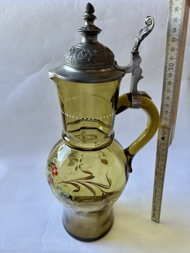Alter glaskrug mit floralen - glaskrug,