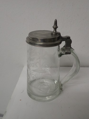 Uralter glas walzenkrug mit - glas,