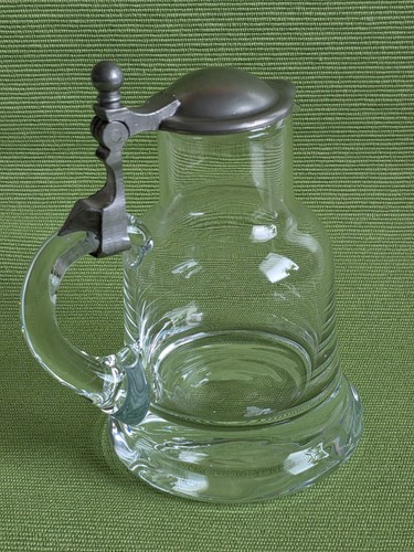 Glaskrug zinndeckel klein - glaskrug,