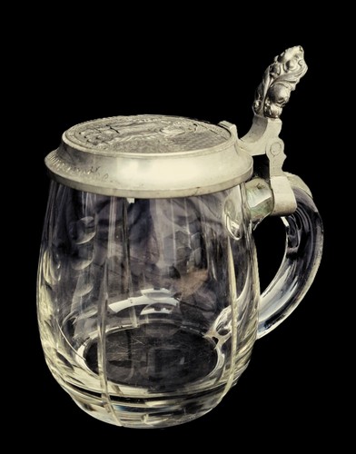 Antiker glas bierkrug - antiker,