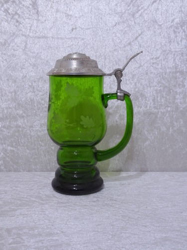 Antiker grün glas bierkrug - antiker,