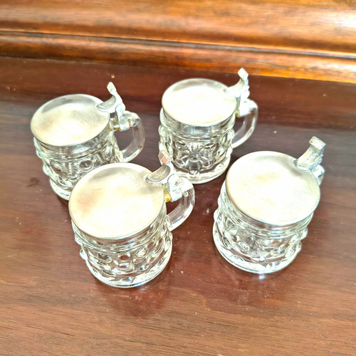 Kleine glas bierkrüge - 4x, glas-bierkrüge