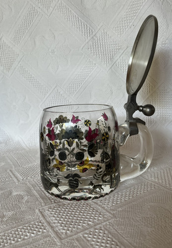 Bierkrug mit zinndeckel - mit,