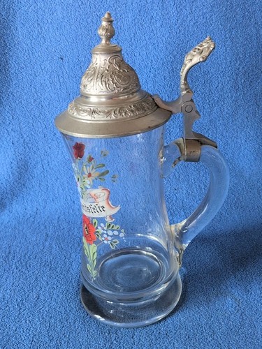 Antiker bierkrug glas - bierkrug, mit