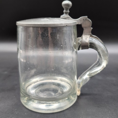 Antik glas bierkrug handarbeit - antik,