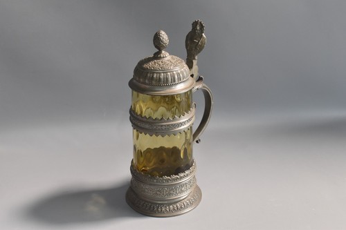 Antiker bierkrug zinndeckel - antiker, zinndeckel-