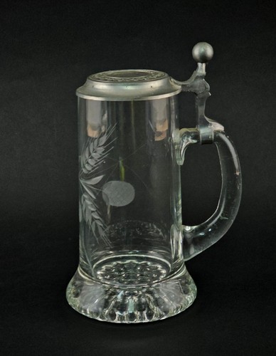 Bierkrug glas hopfenmotiv - bierkrug,