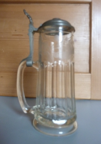 Glaskrug alt zinndeckel - glaskrug,
