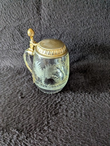 Antiker glas bierkrug mit - glas-bierkrug,